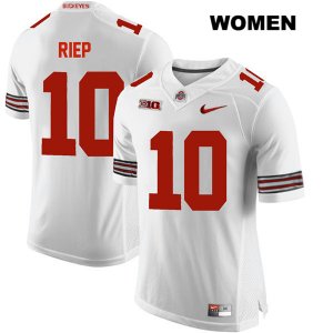 Women's NCAA Ohio State Buckeyes Amir Riep #10 College Stitched Authentic Nike White Football Jersey EW20X73PJ